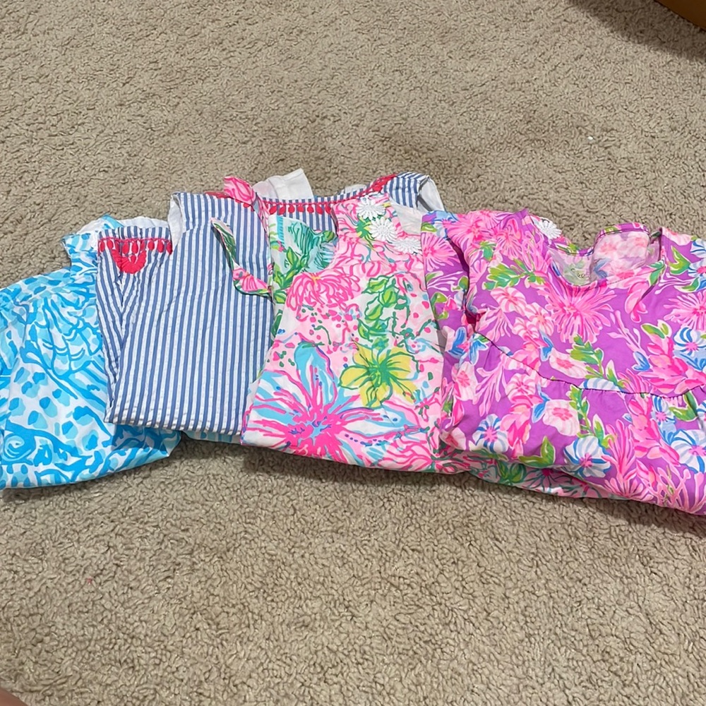 4 dress all size 3 T Lilly Pulitzer and 1 vineyard vines